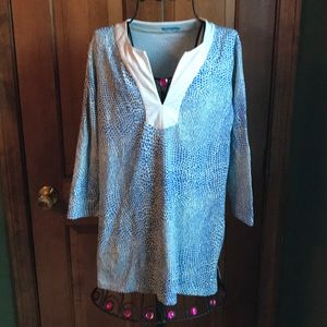 J. McLaughlin Knit Top Medium 3/4 Sleeves